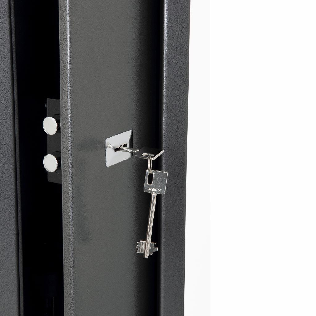 Phoenix Lacerta GS8000K 1 Gun Safe – Heavy-Duty Steel Cabinet with 2 High-Security Key Locks, Police Approved, Wall & Floor Mountable, Metallic Graphite Finish