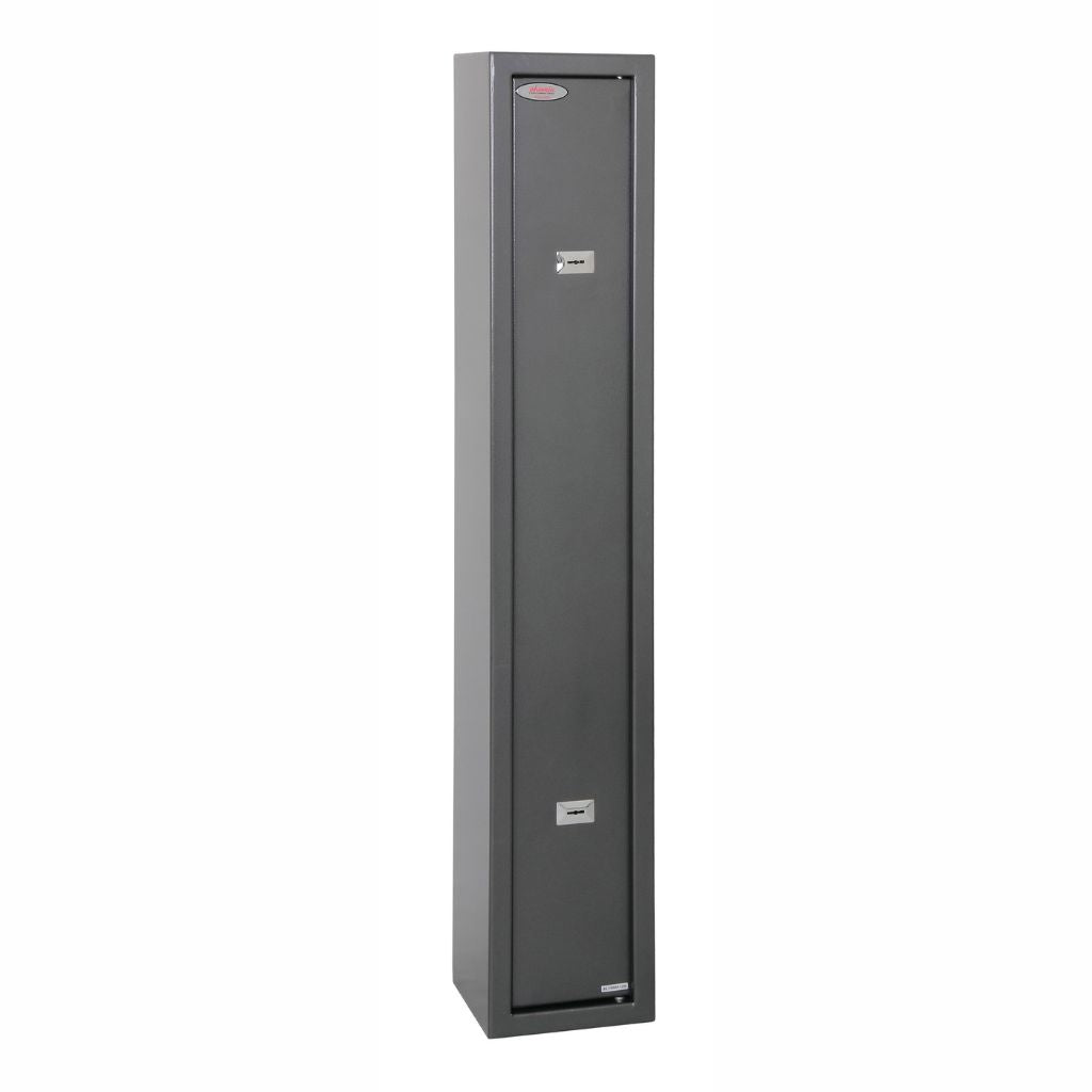 Phoenix Lacerta GS8000K 1 Gun Safe – Heavy-Duty Steel Cabinet with 2 High-Security Key Locks, Police Approved, Wall & Floor Mountable, Metallic Graphite Finish