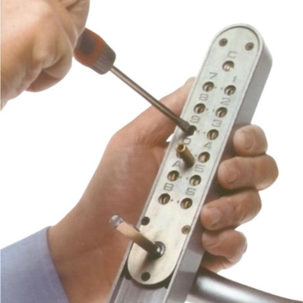 Keylex Mini Mk 2 Satin Chrome Standard Passage Lock - Mechanical Access Control, Secure Entry, No Wiring or Batteries, Compact Design for Commercial/Residential Use