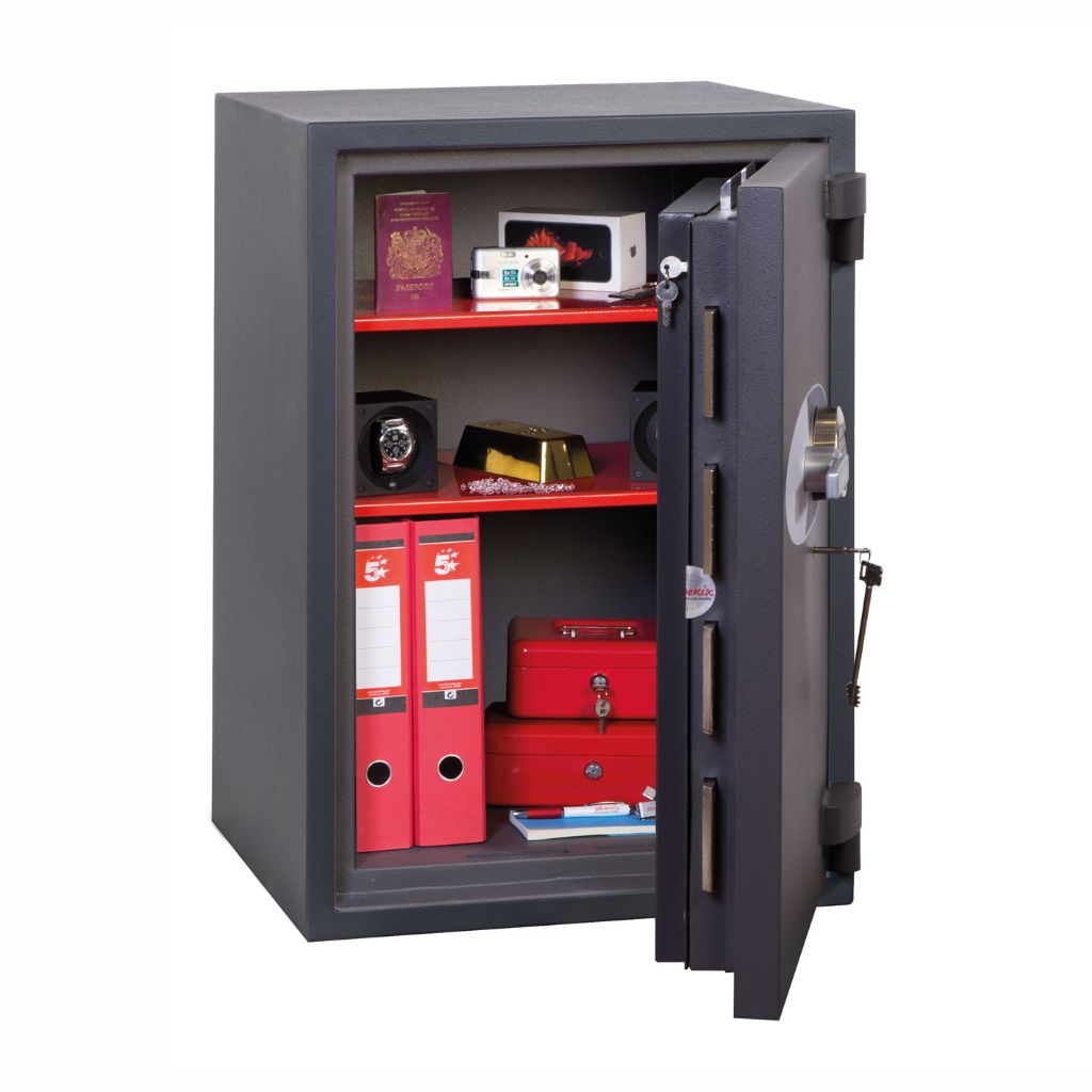 Phoenix Cosmos HS9073E Size 3 High Security Euro Grade 5 Safe with Electronic & Key Lock, 30-Min Fire Protection, £100K Cash/£1M Valuables Insurance, AiS & ECB.S Certified