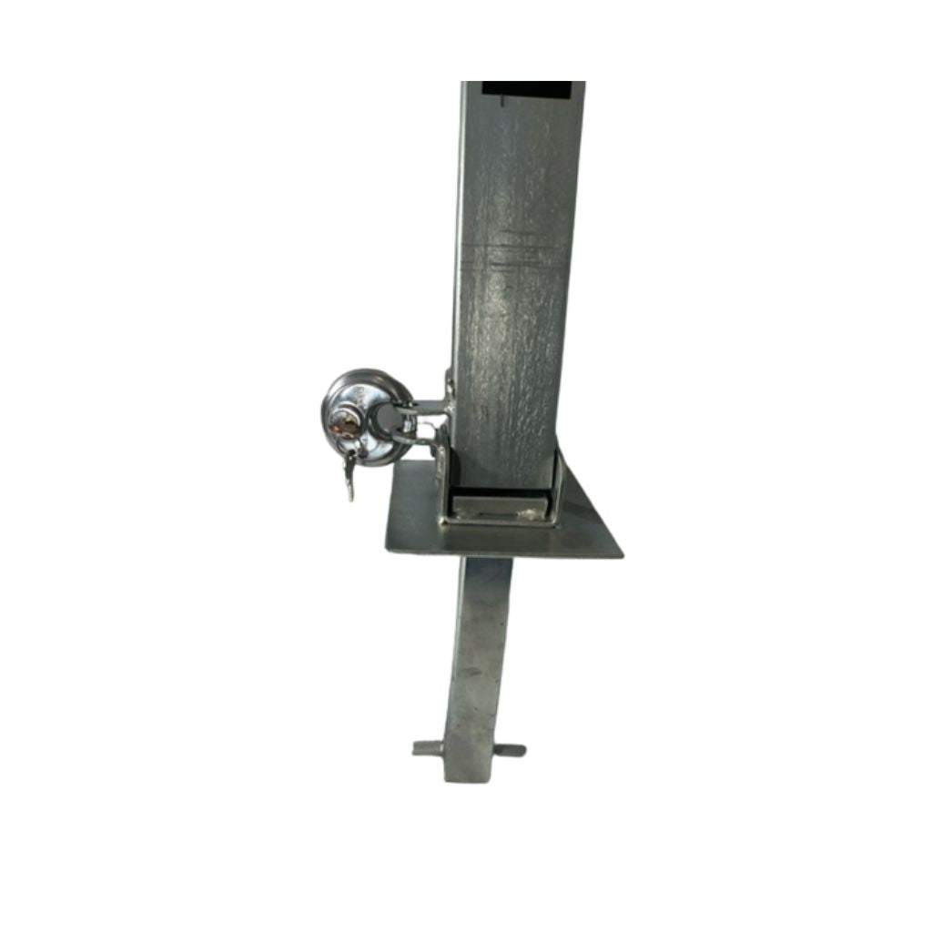 Sentinel SS-5 Fold Down Security Post - 70mm Steel, Spigot Mounted, High Visibility Yellow, Ideal for Driveways & Vehicle Access, Discus Padlock Required (Not Included)
