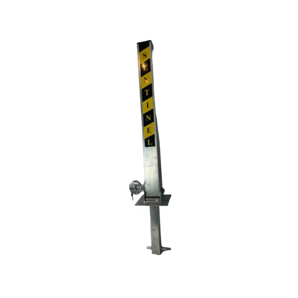 Sentinel SS-5 Fold Down Security Post - 70mm Steel, Spigot Mounted, High Visibility Yellow, Ideal for Driveways & Vehicle Access, Discus Padlock Required (Not Included)