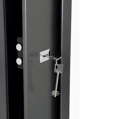 Phoenix Lacerta GS8000K 1 Gun Safe – Heavy-Duty Steel Cabinet with 2 High-Security Key Locks, Police Approved, Wall & Floor Mountable, Metallic Graphite Finish