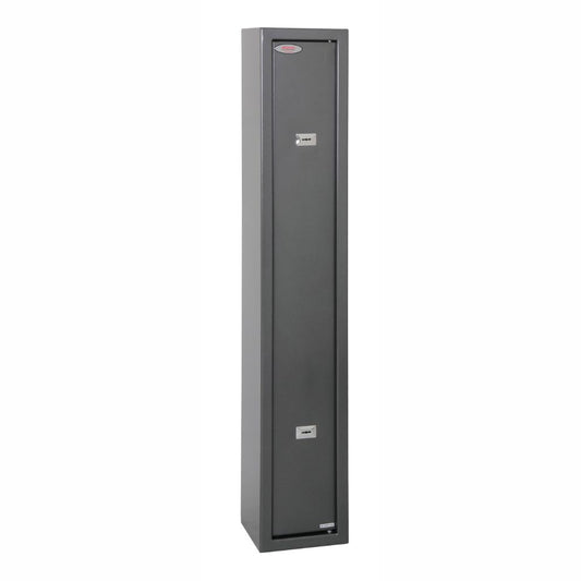 Phoenix Lacerta GS8001K 3 Gun Safe – Heavy-Duty Steel Cabinet with 2 High-Security Key Locks, Police Approved, Wall & Floor Mountable, Metallic Graphite Finish