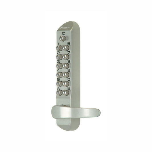 Keylex Mini Mk 2 Satin Chrome Standard Passage Lock - Mechanical Access Control, Secure Entry, No Wiring or Batteries, Compact Design for Commercial/Residential Use